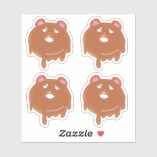 Sticker Stick personnalisé mignon Ours en peluche Pink Don