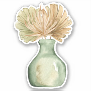 Sticker Stick vert Cute Boho Floral Pastel Leaf