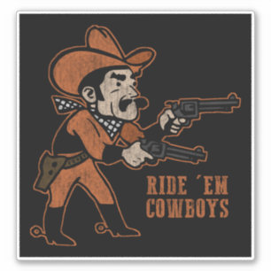 Sticker Stick Vintage Distressed Em Cowboys