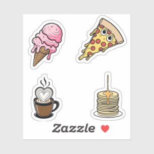 Sticker Sticker, Pizza, Glace, Café