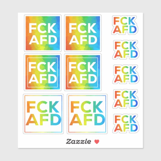 Sticker Stickersheet FCK AFD Regenbogen (Feuille)
