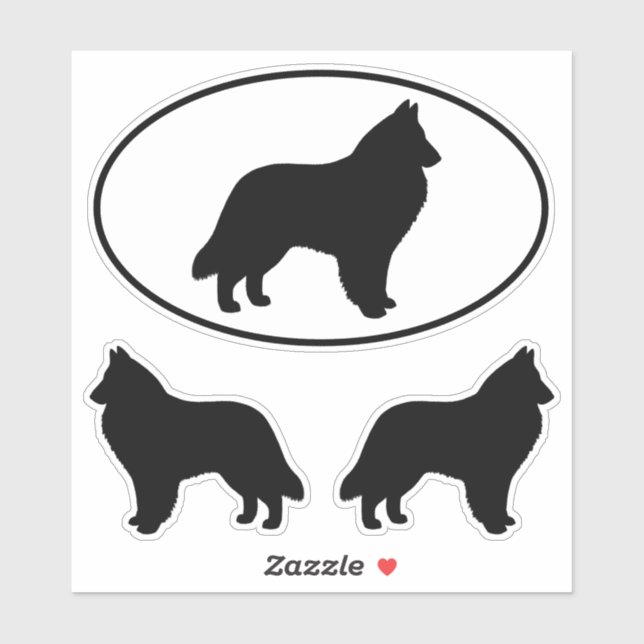 Sticker Sticking de race de chien belge Silhouettes (Feuille)