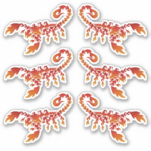 Sticker Sticking Scorpion Flames