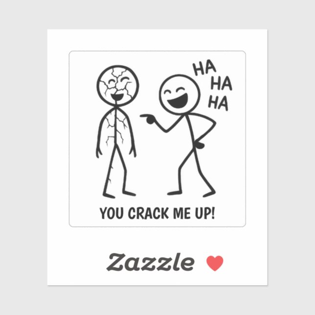 Sticker Stickman drôle (Feuille)