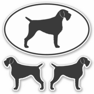 Sticker Stickset À poils durs allemand en silhouettes poin
