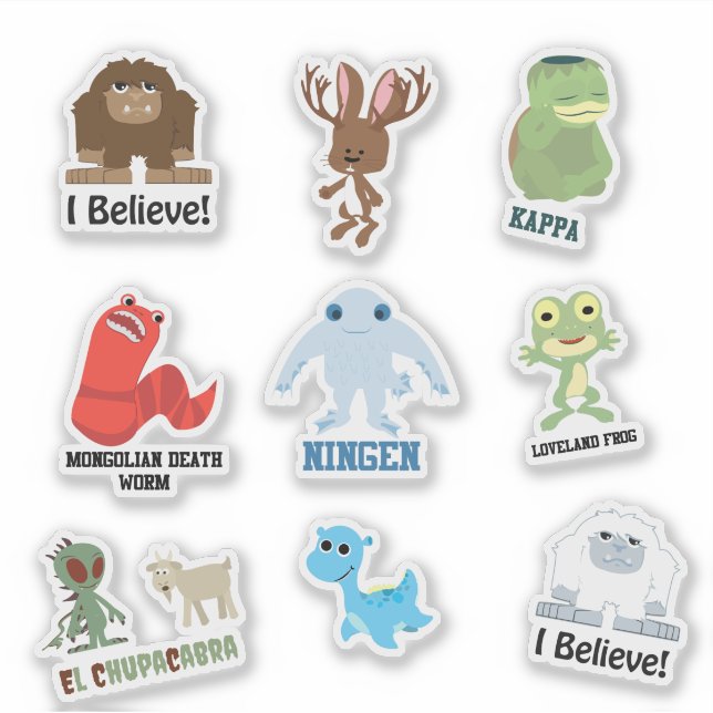 Sticker Stickset de cristaux et de monstres de cartons mig (Devant)