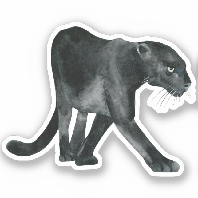 Sticker Sticleur d'aquarelle de la Panthère noire (Recto)