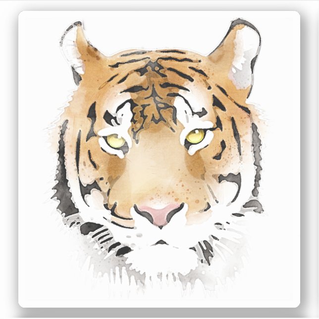 Sticker Sticleur d'aquarelle Tiger Head (Devant)