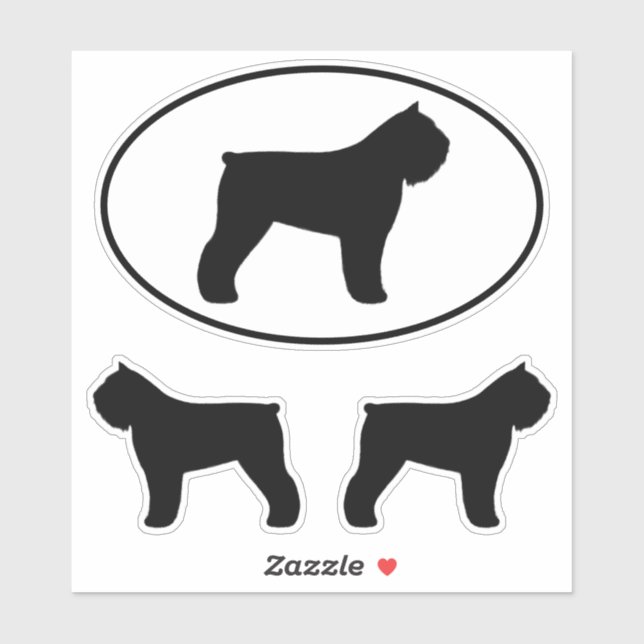 Sticker Sticleur de silhouettes de chien de Bouvier des Fl (Feuille)