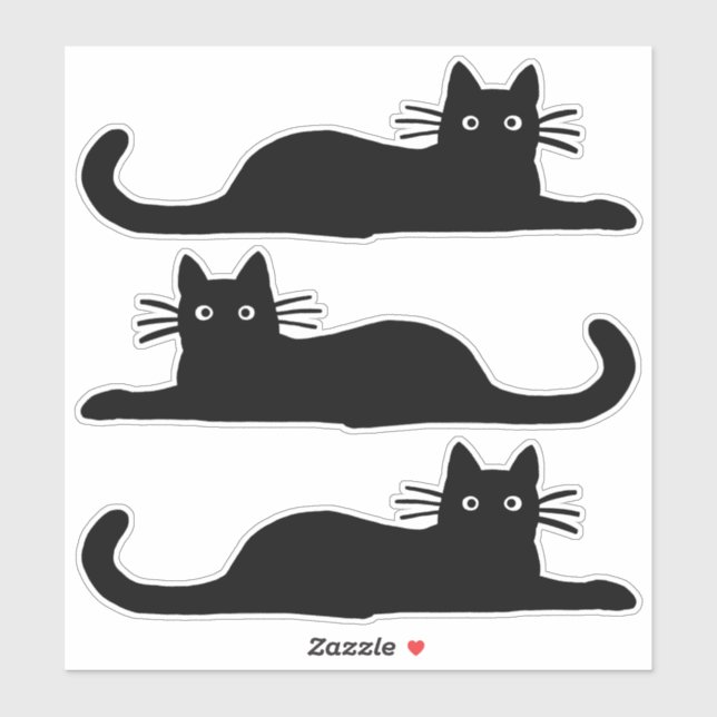 Sticker Sticleur en vinyle de chat noir cool pour le refro (Feuille)