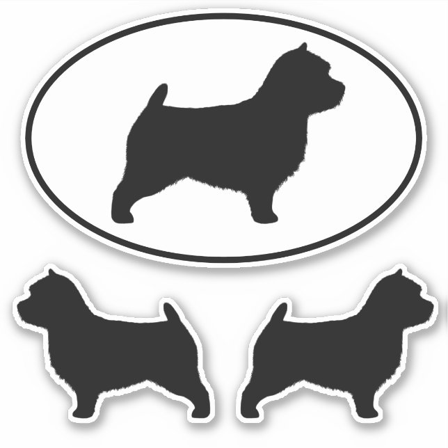 Sticker Sticleur en vinyle de Norwich Terrier Dog Silhouet (Devant)