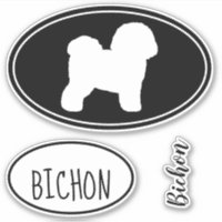 Sticleur en vinyle de silhouette de Bichon Frise