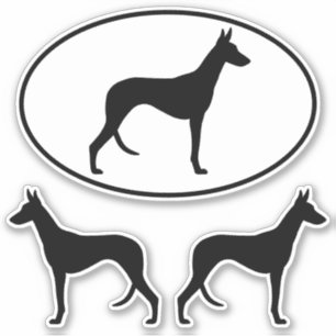 Sticker Sticleur en vinyle Ibizan Hound Dog Silhouettes
