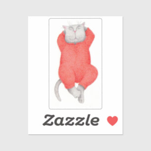 Sticker Sticleur en vinyle JOHNS LONG ROUGE CAT 2"X2"