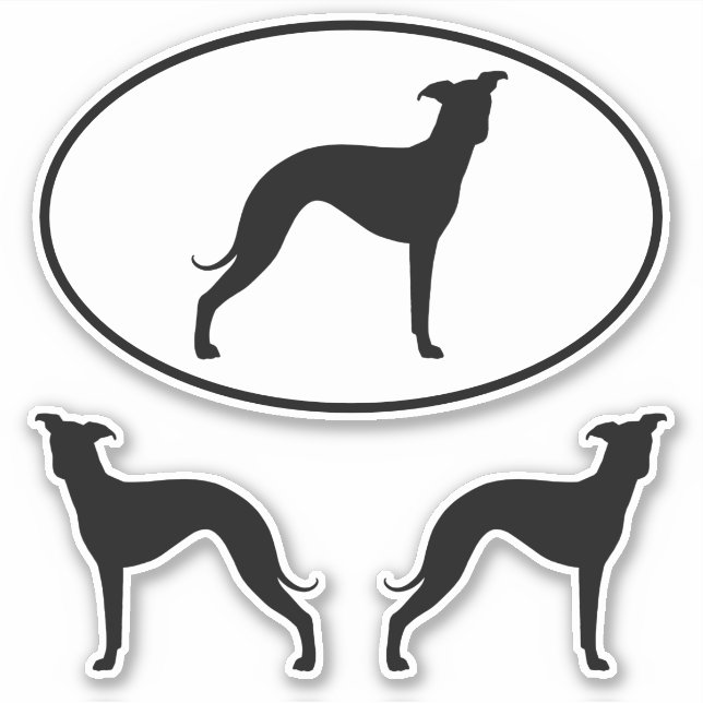 Sticker Sticleur en vinyle Silhouettes Greyhound italien (Devant)