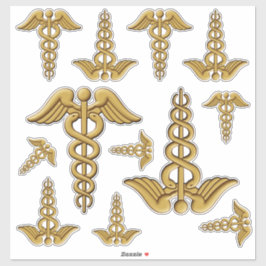 Sticker Sticleur Golden Double Snake Caduceus