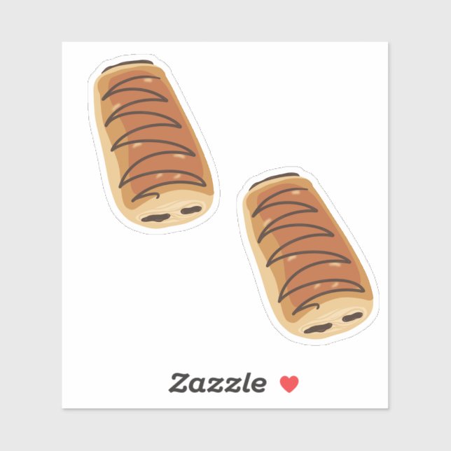 Sticker Sticleur Vinyl Personnalisé Chocolate Croissant (Feuille)