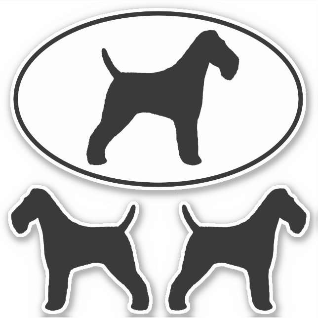 Sticker Sticleur WFT pour chien Terrier Fox Silhouettes WF (Devant)