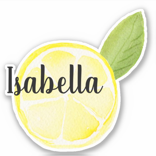 Sticker Sticule de citron et nom Vinyl Cut Fruit (Devant)
