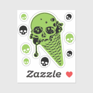 Sticker Sticule de cône de crème glacée poison vert