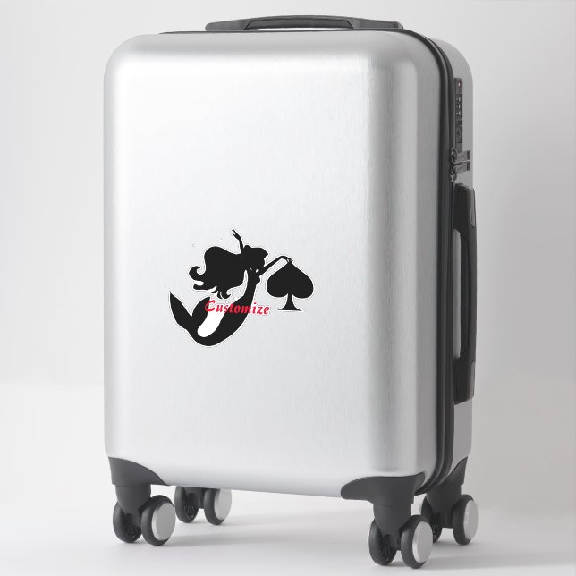 Sticker Sticule de sirène de pique noire Silhouette Thunde (Sur valise)