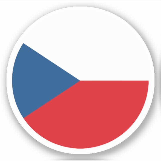 Sticker Sticule rond du drapeau de la Tchéquie (Devant)