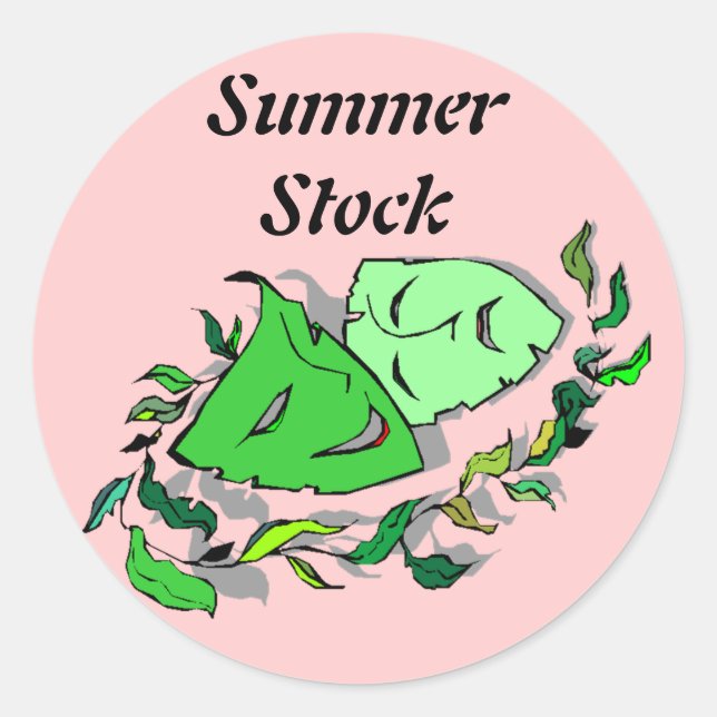 Sticker Stock d'été Comédie Tragédie Théâtre rose (Devant)
