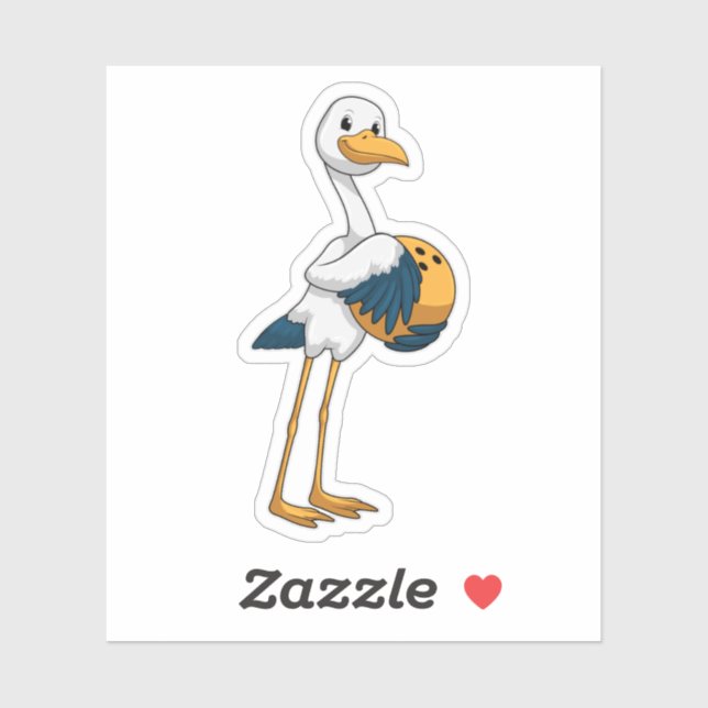 Sticker Stork à Bowling avec Bowling ball (Feuille)