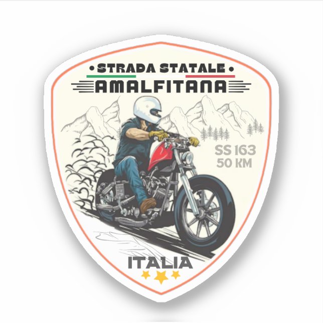 Sticker Strada statale 163 Amalfitana pls italiens (Devant)