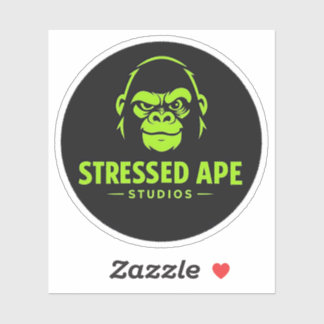 Sticker Stressed Ape Studios Green Logo-Sticker