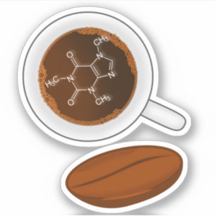 Sticker Structure moléculaire du café - Formule caféine