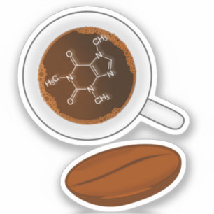Sticker Structure moléculaire du café - Formule caféine