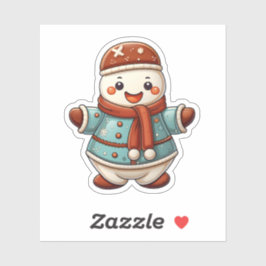 Sticker Style de dessin adorable Noël Cookie mignon neige