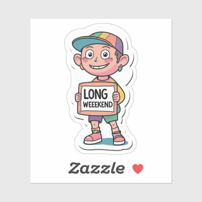 Sticker Style de mème long week-end (Feuille)
