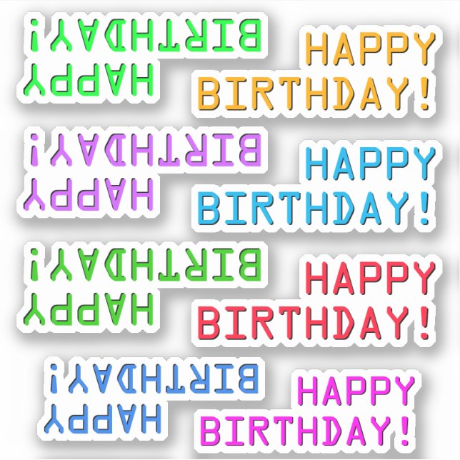 Sticker Style numérique "HEUREUX ANNIVERSAIRE !" Autocolla (Devant)