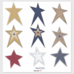 Sticker Style Prim Étoiles Tissu look si mignon