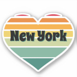 Sticker Style rétro New York Heart