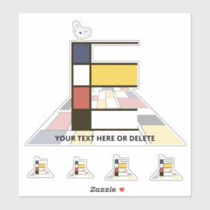 Sticker Sublime néoplasticisme Art Monogramme. Lettre E