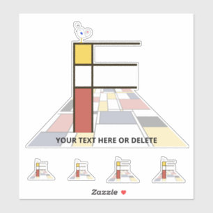 Sticker Sublime néoplasticisme Art Monogramme. Lettre F