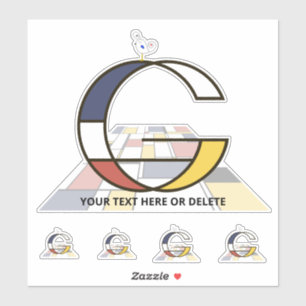 Sticker Sublime néoplasticisme Art Monogramme. Lettre G