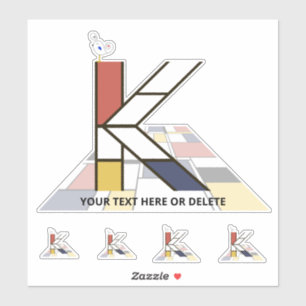 Sticker Sublime néoplasticisme Art Monogramme. Lettre K
