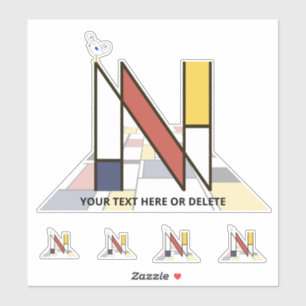 Sticker Sublime néoplasticisme Art Monogramme. Lettre N