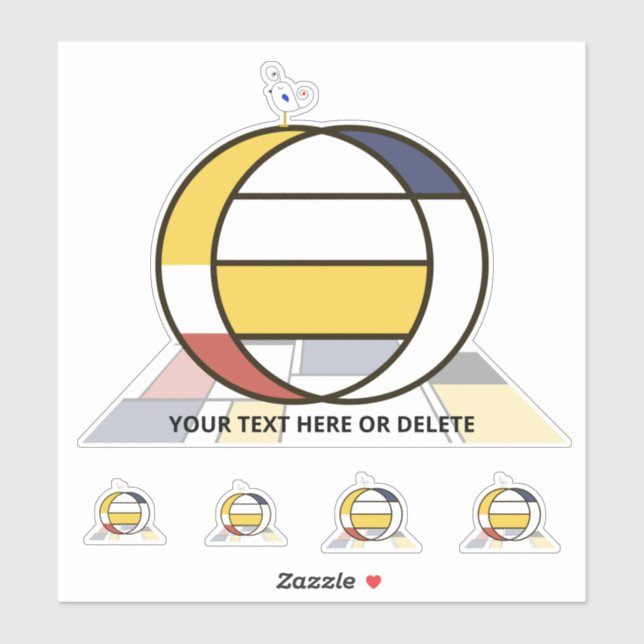 Sticker Sublime néoplasticisme Art Monogramme. Lettre O (Feuille)