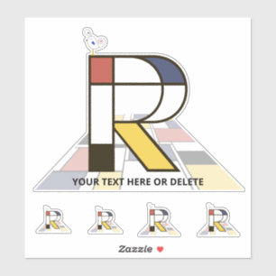 Sticker Sublime néoplasticisme Art Monogramme. Lettre R