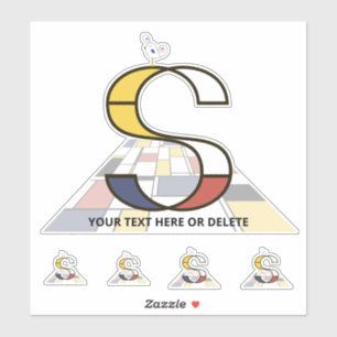 Sticker Sublime néoplasticisme Art Monogramme. Lettre S