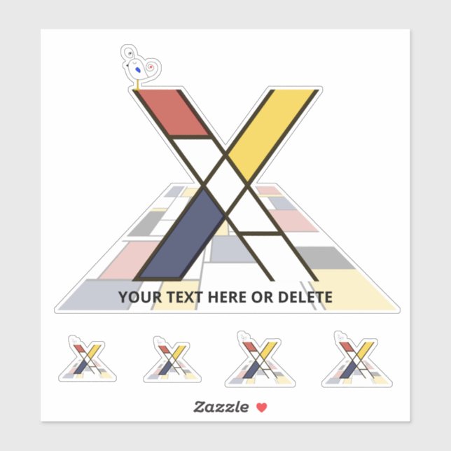 Sticker Sublime néoplasticisme Art Monogramme. Lettre X (Feuille)