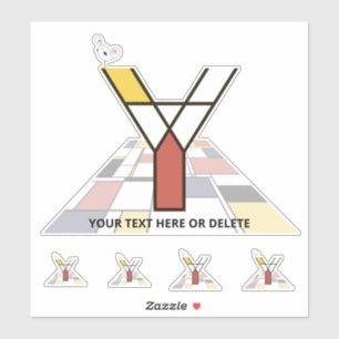 Sticker Sublime néoplasticisme Art Monogramme. Lettre Y