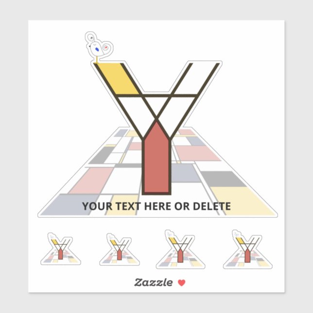 Sticker Sublime néoplasticisme Art Monogramme. Lettre Y (Feuille)