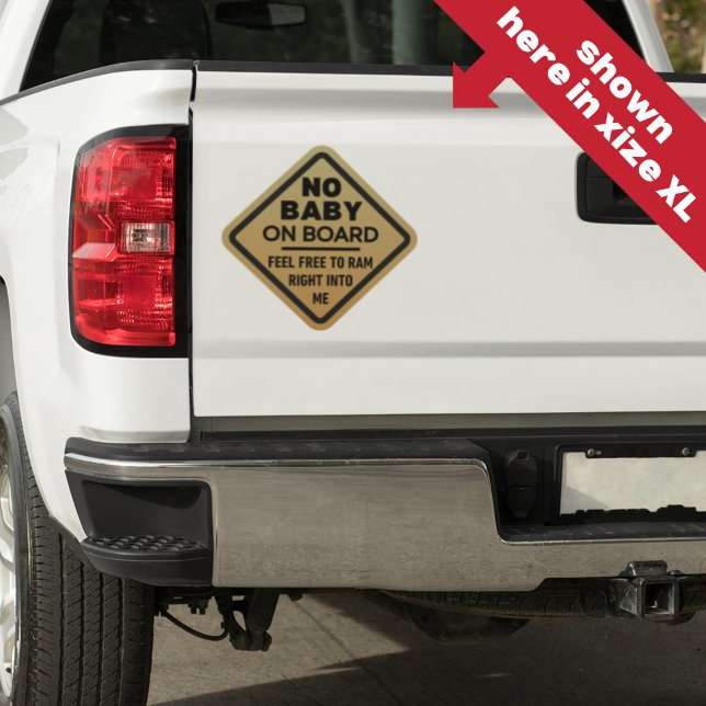 Sticker Subtle Funny No Baby on Board Adult Caution Bumper (Créateur téléchargé)