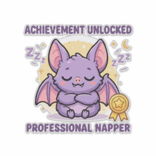 Sticker Succès Débloqué Chauve-Souris Dormeuse Professionn